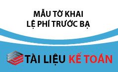 Mẫu tờ khai lệ phí trước bạ
