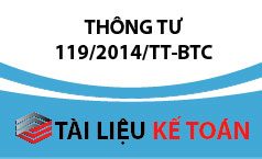 Thông tư 119/2014/TT-BTC – Sửa đổi một số thông tư để đơn giản, cải cách thủ tục về Thuế