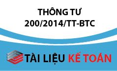 Thông tư số 200/2014/TT-BTC – hướng dẫn chế độ kế toán doanh nghiệp
