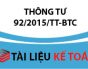 Thông tư 92/2015/TT-BTC-Hướng dẫn thực hiện thuế giá trị gia tăng và thuế thu nhập cá nhân
